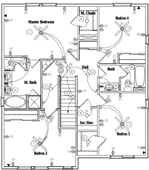Residential electrical plan drawing